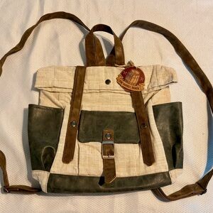 Vintage Canvas and Leather Backpack